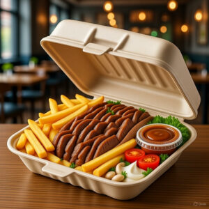 kebab na talerzu z wołowiną